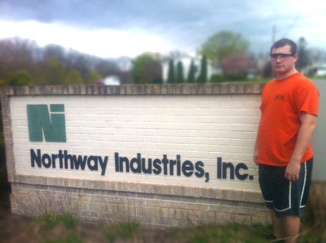 Dustin Higgins on co-op at Northway Industries, Inc.