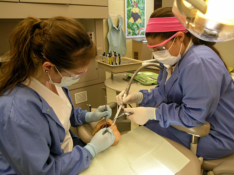 Mackenszie and Briana practicing in Dental Health