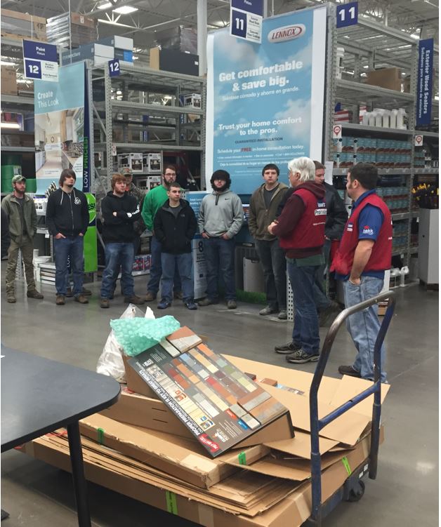 Lowes hosts Carpentry, HVAC, and Electrical students. Venders and potential employers are there to speak to our students
